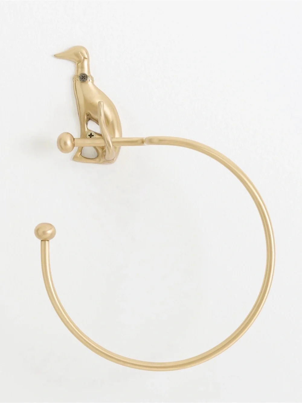 Anthropologie Caine Dog Towel Ring, Brushed Brass